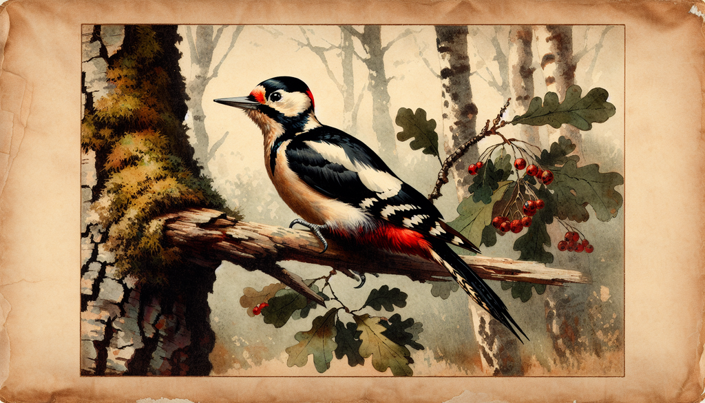 The Great Spotted Woodpecker: Vitality in Vivid Reds and Blacks